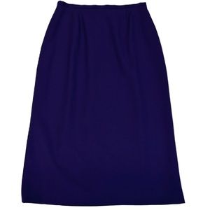 Preston & York Womens 100% Wool Midi Skirt Size 12 Zip Slit Lined Purple Preppy